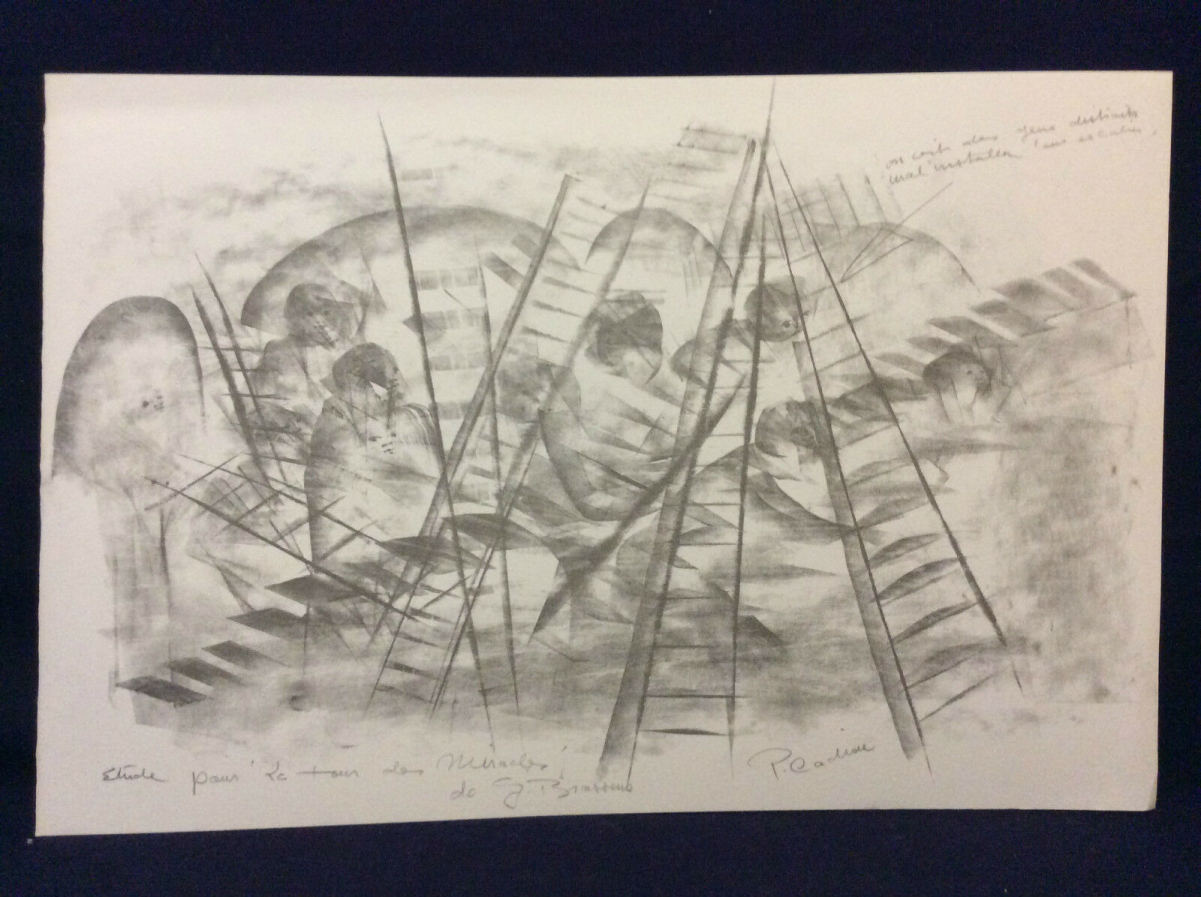 georges_brassens_lithographie_etude_jeunes_distraits_illustration_pierre_cadiou