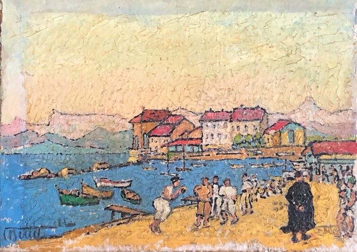 le_brusc_var_peinture_le_jeux_de_boules_tout_debut_xxe_signee_france_provence