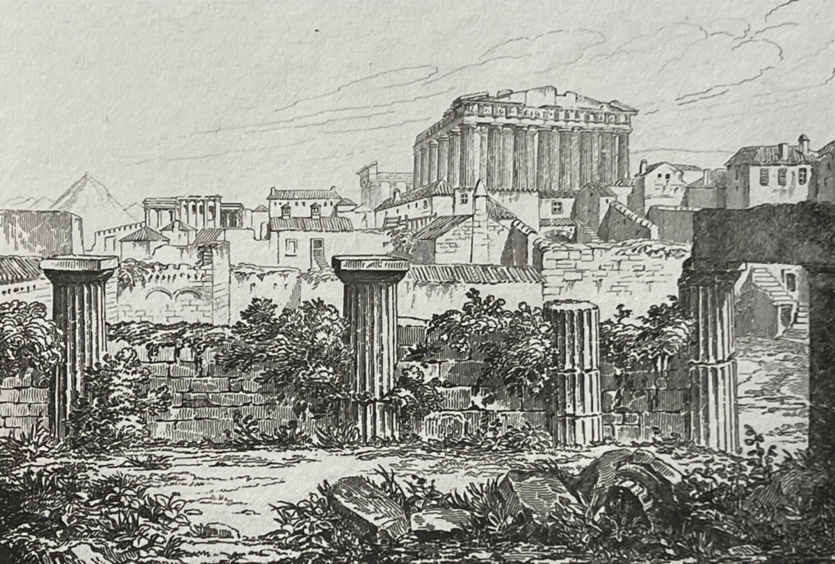 athens_acropolis_propylaea_greece_antique_engraving_1835_parthenon_grece_athenes