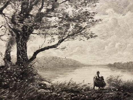 jean_baptiste_corot_le_gros_chene_graveur_charles_pinet_pointe_seche_de_1910