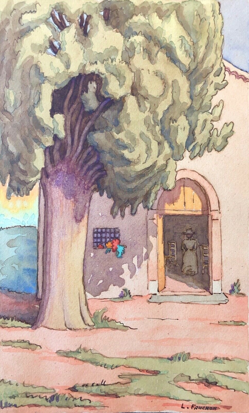 saint-raphael_var_chapelle_notre-dame_vers_1905_aquarelle_signee_louis_fauchon