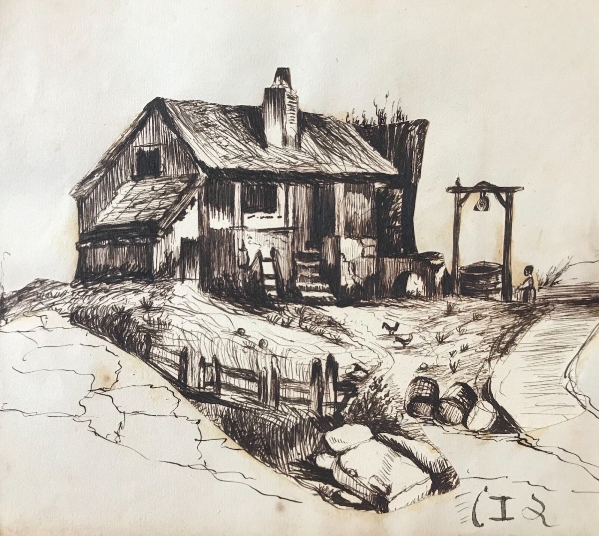 ferme_moyen_age_medievale_encre_vers_1862_proche_des_yvelines_eure_essonne_?