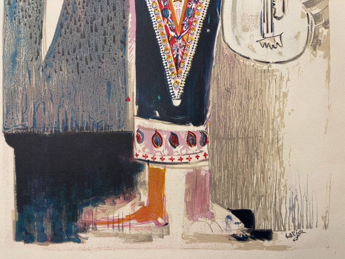 bernard_lorjou_1908-1986_lithographie_le_joueur_de_cithare_c_1950_france
