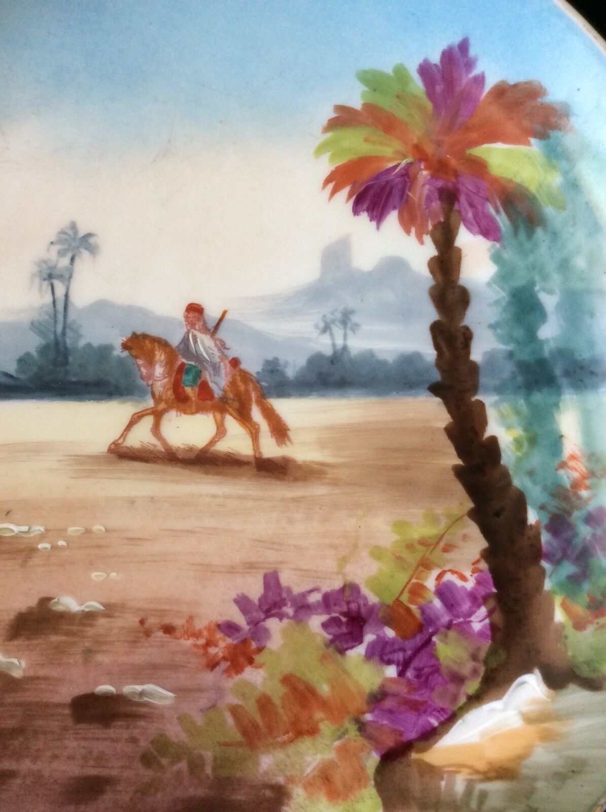 assiette_orientaliste_debut_xxe_cavalier_arabe