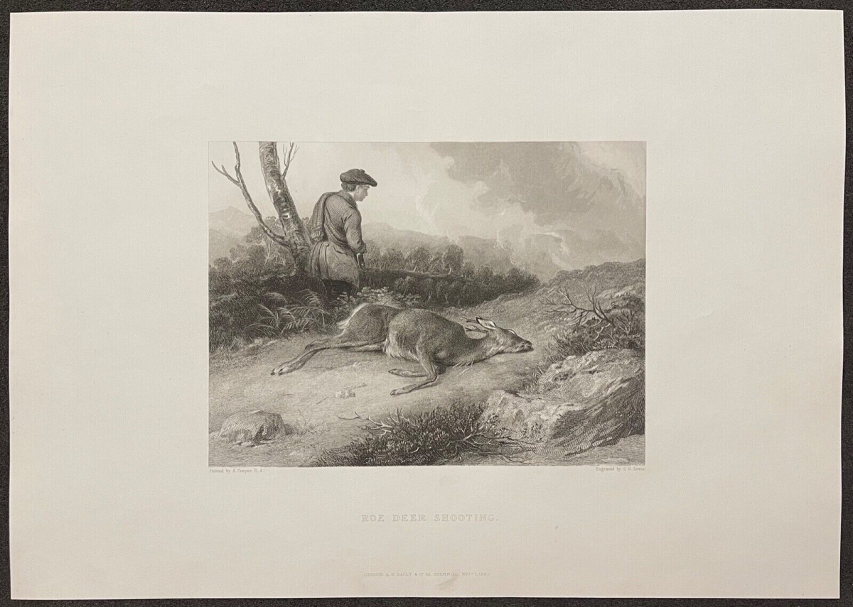 abraham_cooper_1787-1868_chasse_au_chevreuil_graveur_lewis_lithographie_1837