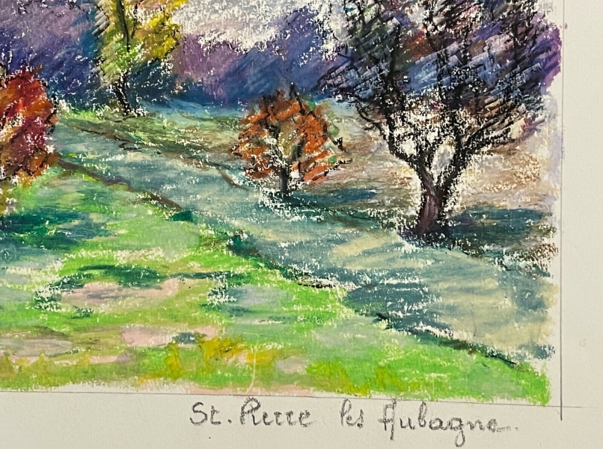 st_pierre_les_aubagne_provence_paysage_pastel_gouache_xxe_signe_j_roland_france