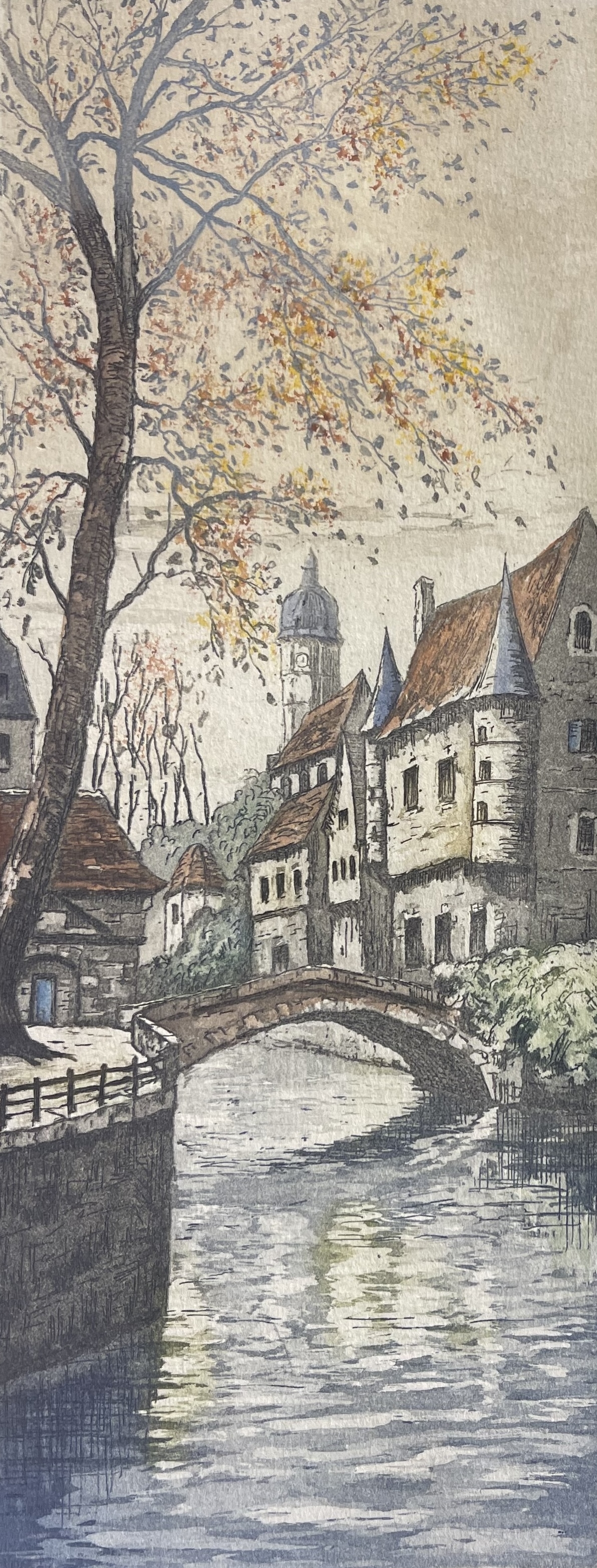 village_sur_la_riviere_vers_1930_aquatinte_signee_le_gart