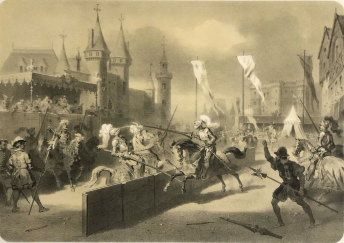 henri_ii_blesse_par_montgommery_tournoi_1559_france_grande_estampe_xix_e_cheval