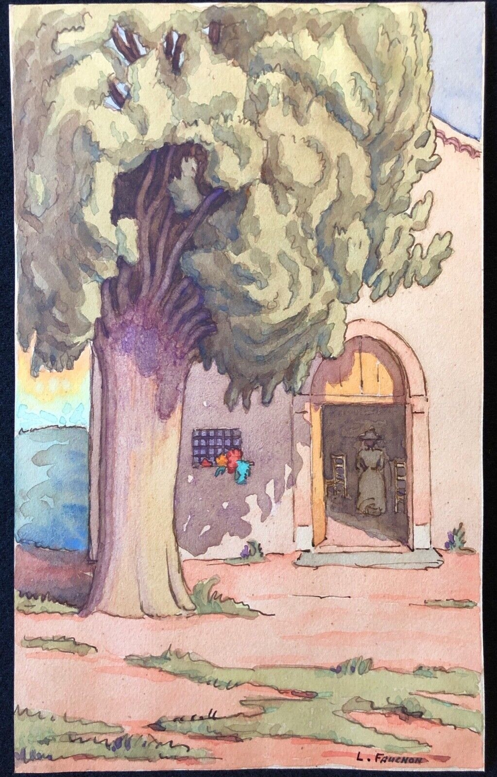 saint-raphael_var_chapelle_notre-dame_vers_1905_aquarelle_signee_louis_fauchon