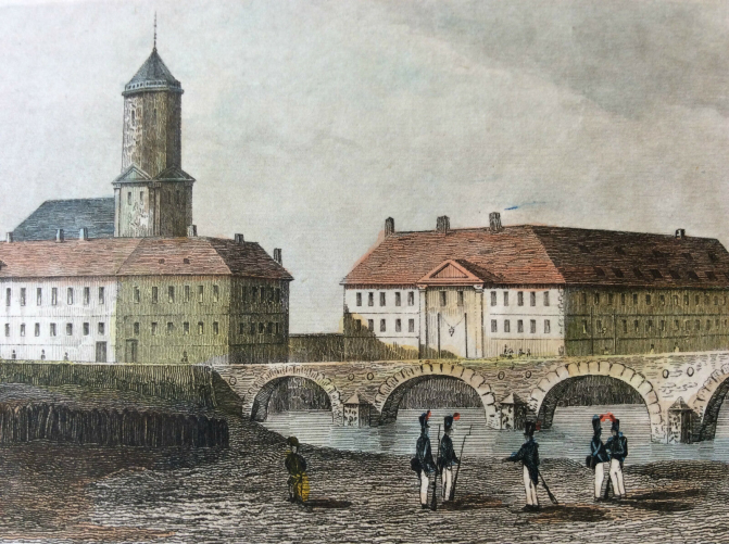 fort_moselle_a_metz_estampe_colorisee_premiere_moitie_xixe