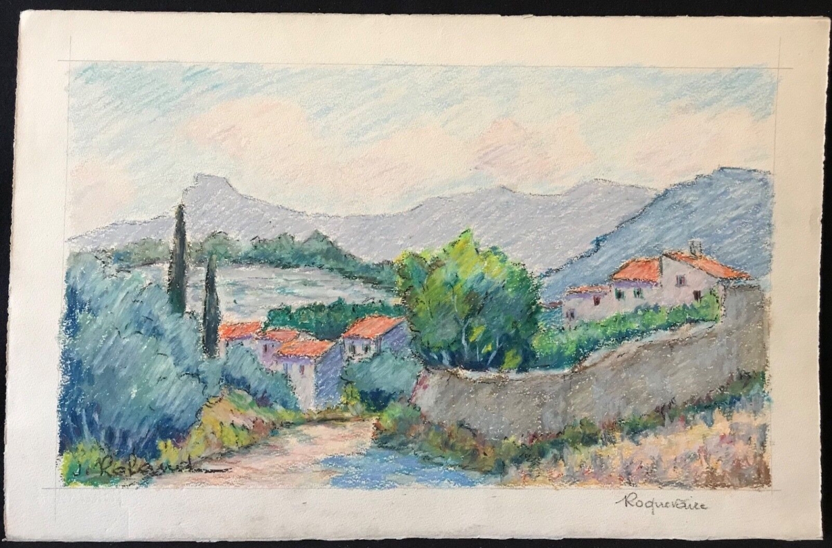 roquevaire_pastel_fixe_signe_j_roland_provence_garlaban_circa_1970