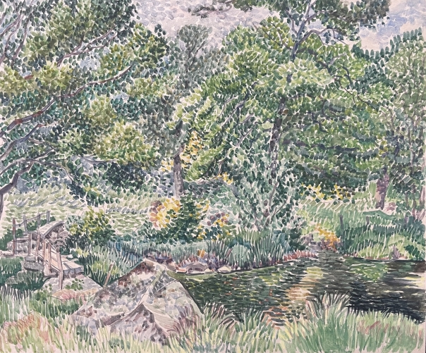creuse_paysage_attribue_a_francois_henri_faureau_1901-1997_c1960_pointillisme