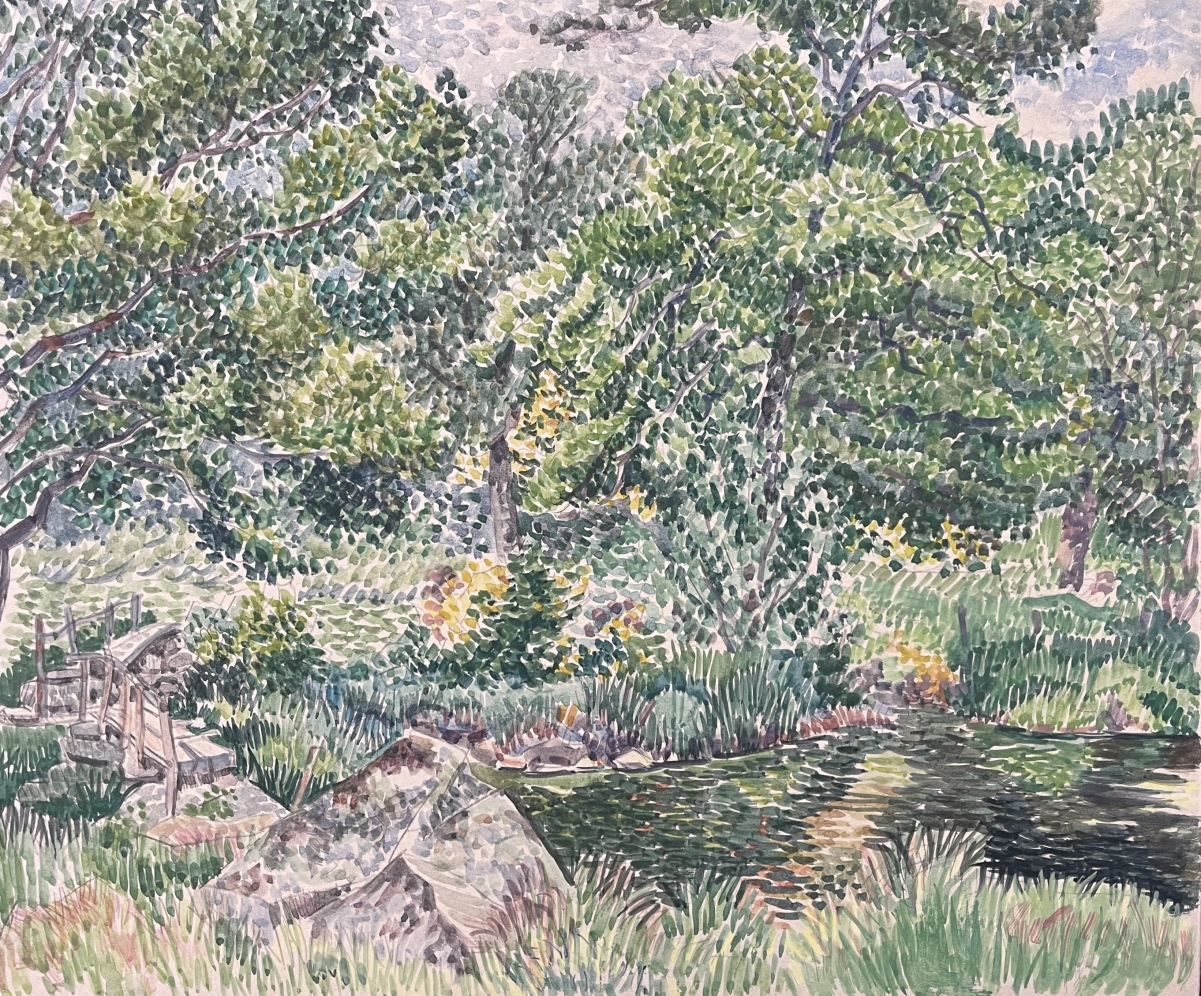 creuse_paysage_attribue_a_francois_henri_faureau_1901-1997_c1960_pointillisme
