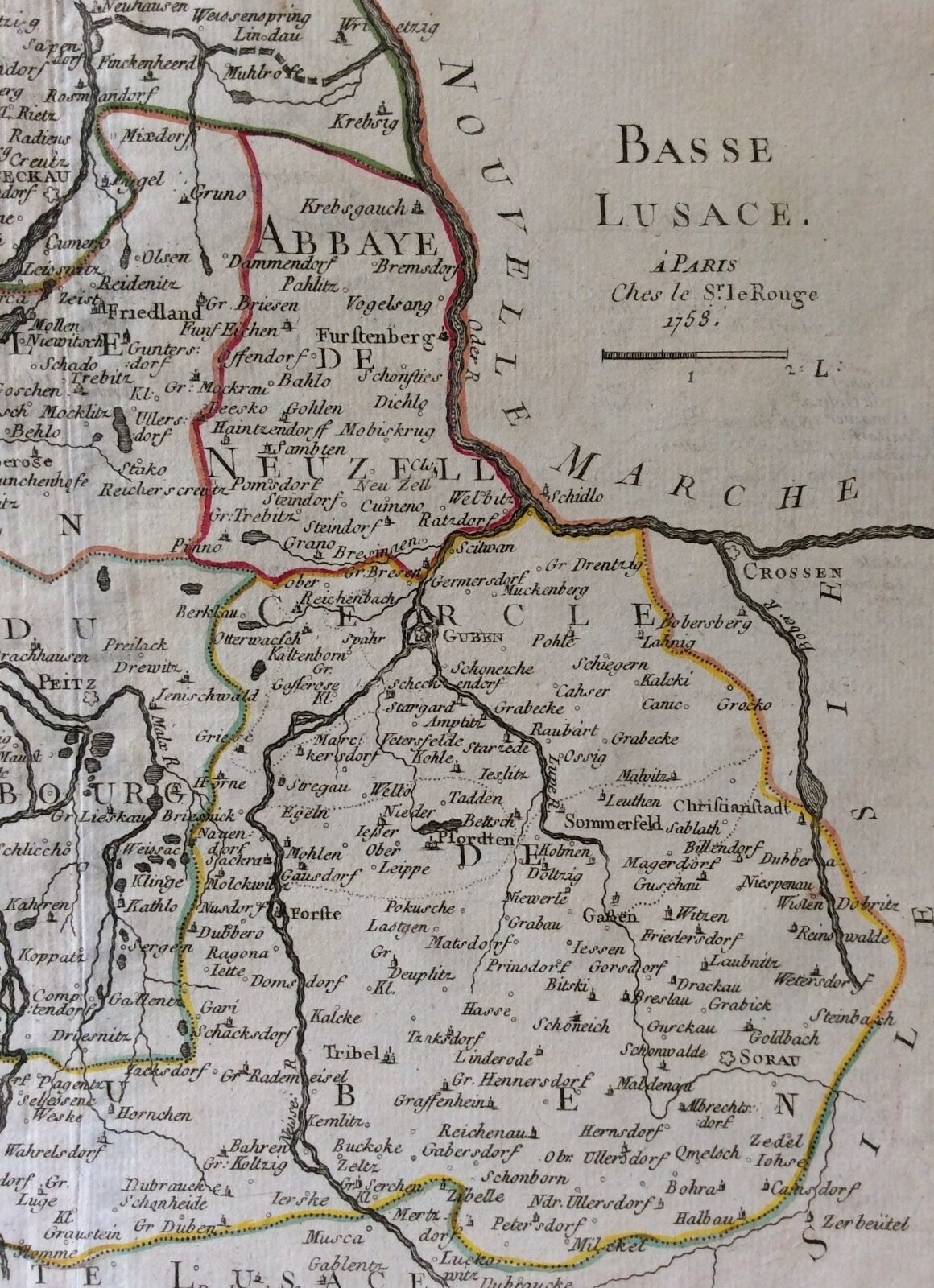 estampe_originale_basse_lusace_chez_le_rouge_1758_allemagne_deutschland_germany