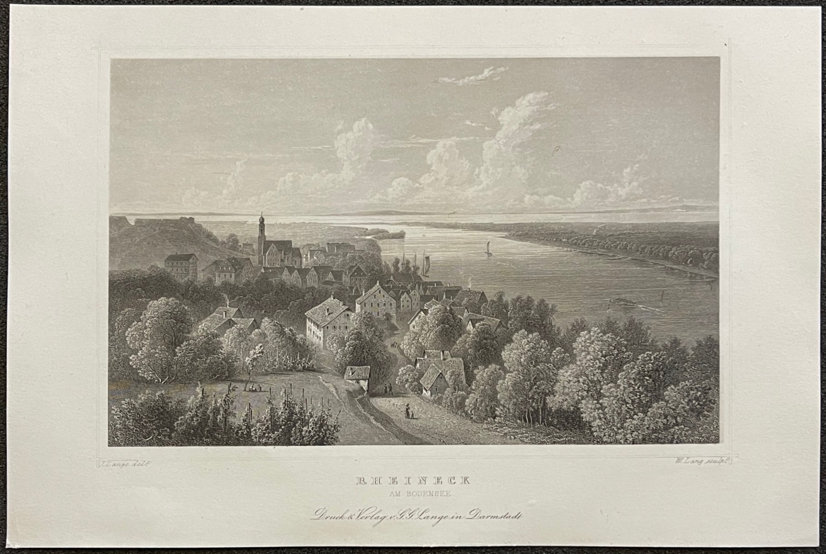 rheineck_bodensee_canton_saint-gall_suisse_rhin_rhein_gravure_de_1863