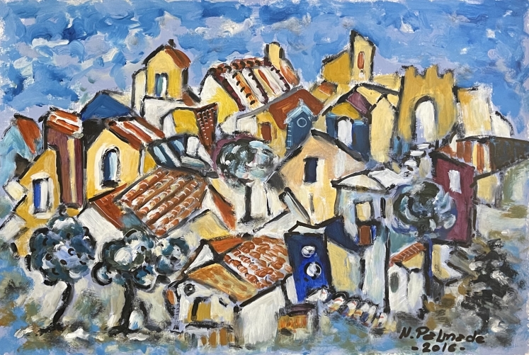 provence_vieux_village_acrylique_sur_papier_arches_2016