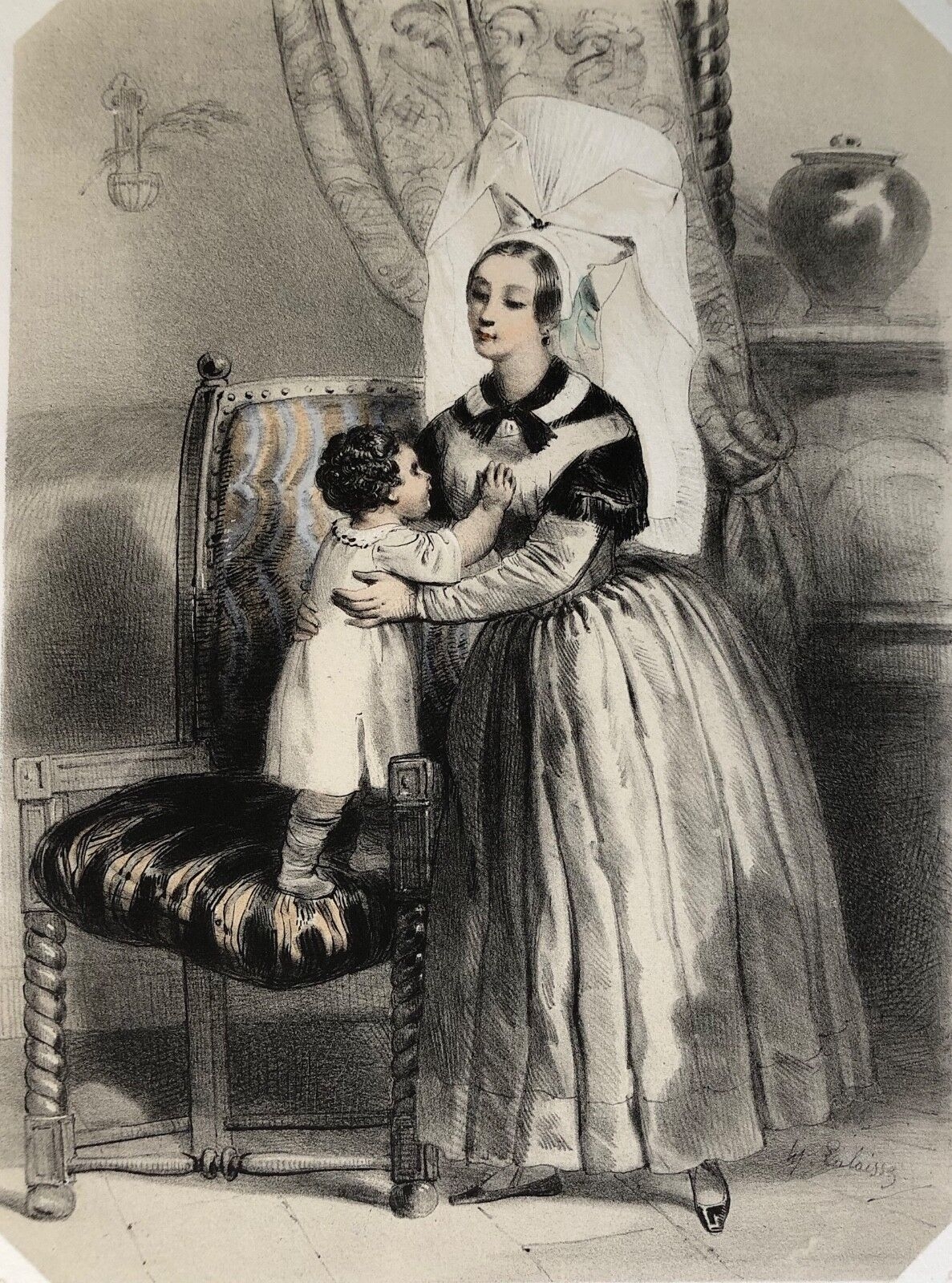 femmes_des_environs_de_bayeux_calvados_lithographie_originale_1852__