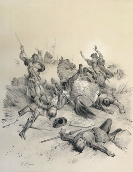 edouard_bat_les_danois_a_tetenthal_en_911_ethelwand_danemark_estampe_de_1840