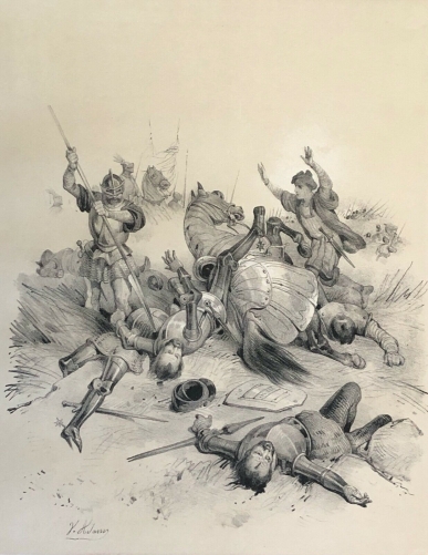 edouard_bat_les_danois_a_tetenthal_en_911_ethelwand_danemark_estampe_de_1840
