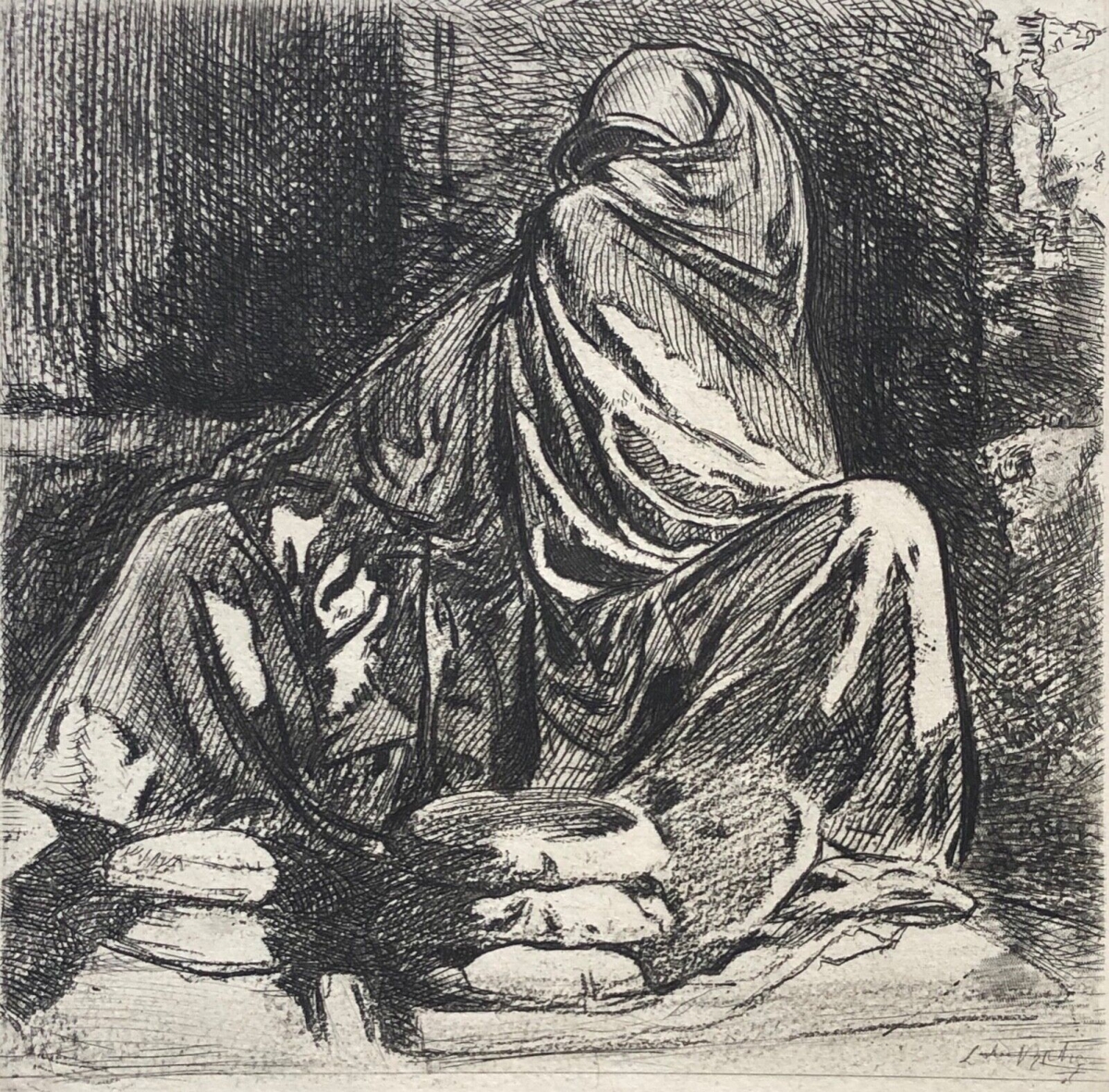 maroc_fes_almery_lobel-riche_1880-1950_la_marchande_de_pain_1918_orientaliste_3e