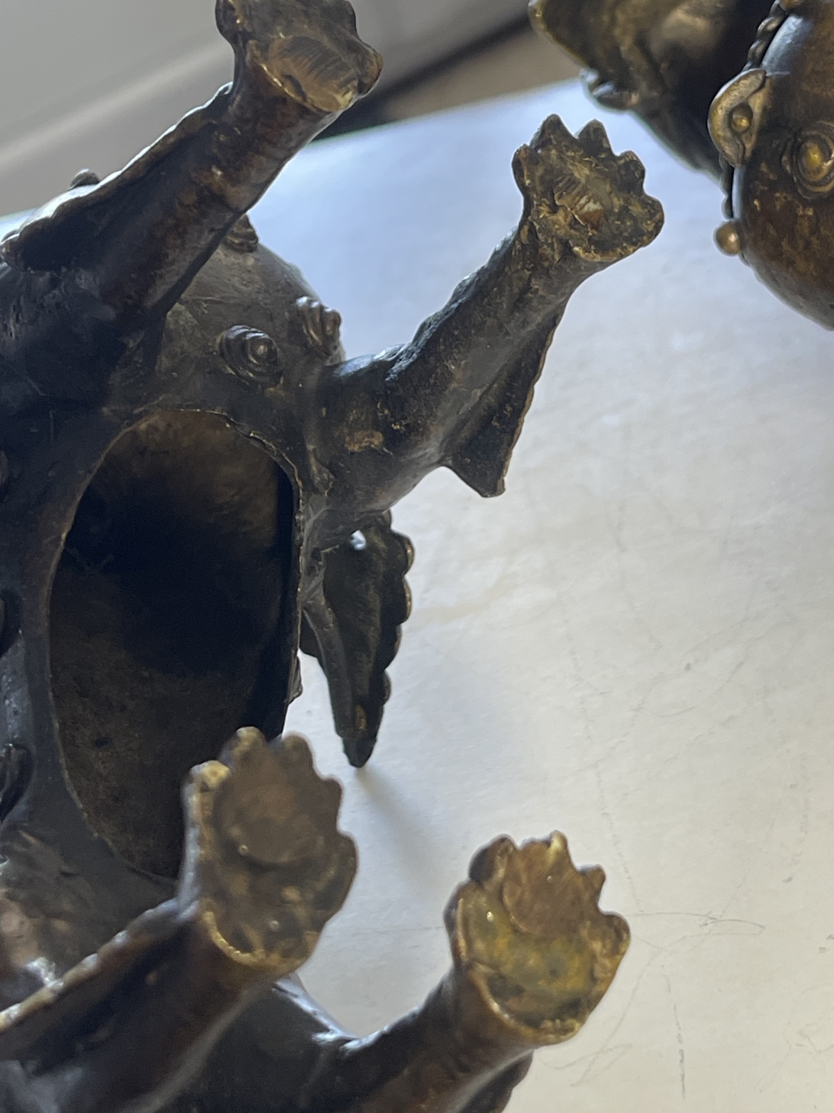 chine_pair_antique_chinese_bronze_mythical_guardian_beasts_male_female_19th