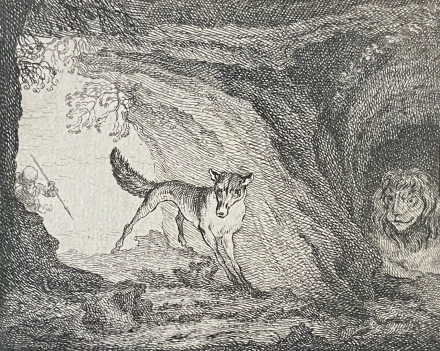 le_renard_et_le_lion_claude_gillot_1673-1722_gravure_1719_france
