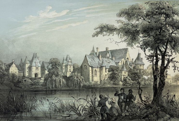 chateau_de_la_motte_glain_loire-atlantique_bretagne_france_lithographie_1850