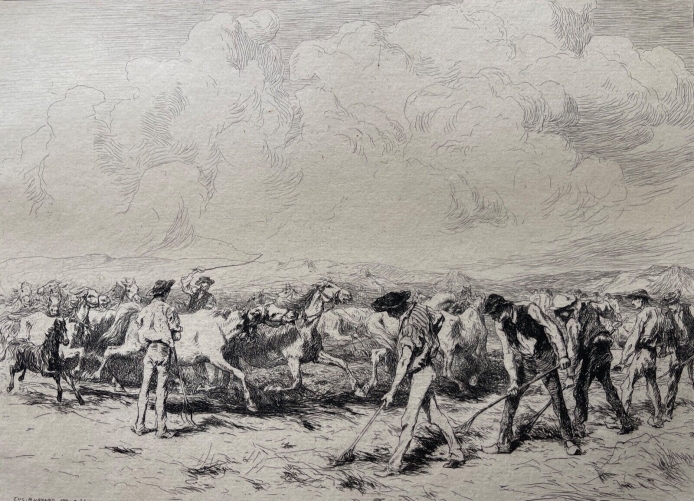 foulaison_en_camargue_provence_pointe_seche_burnand_1884_chevaux_cheval_france