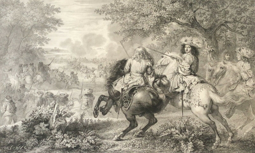 belgique_bruges_combat_pres_du_canal_aout_1667_gravure_vers_1840