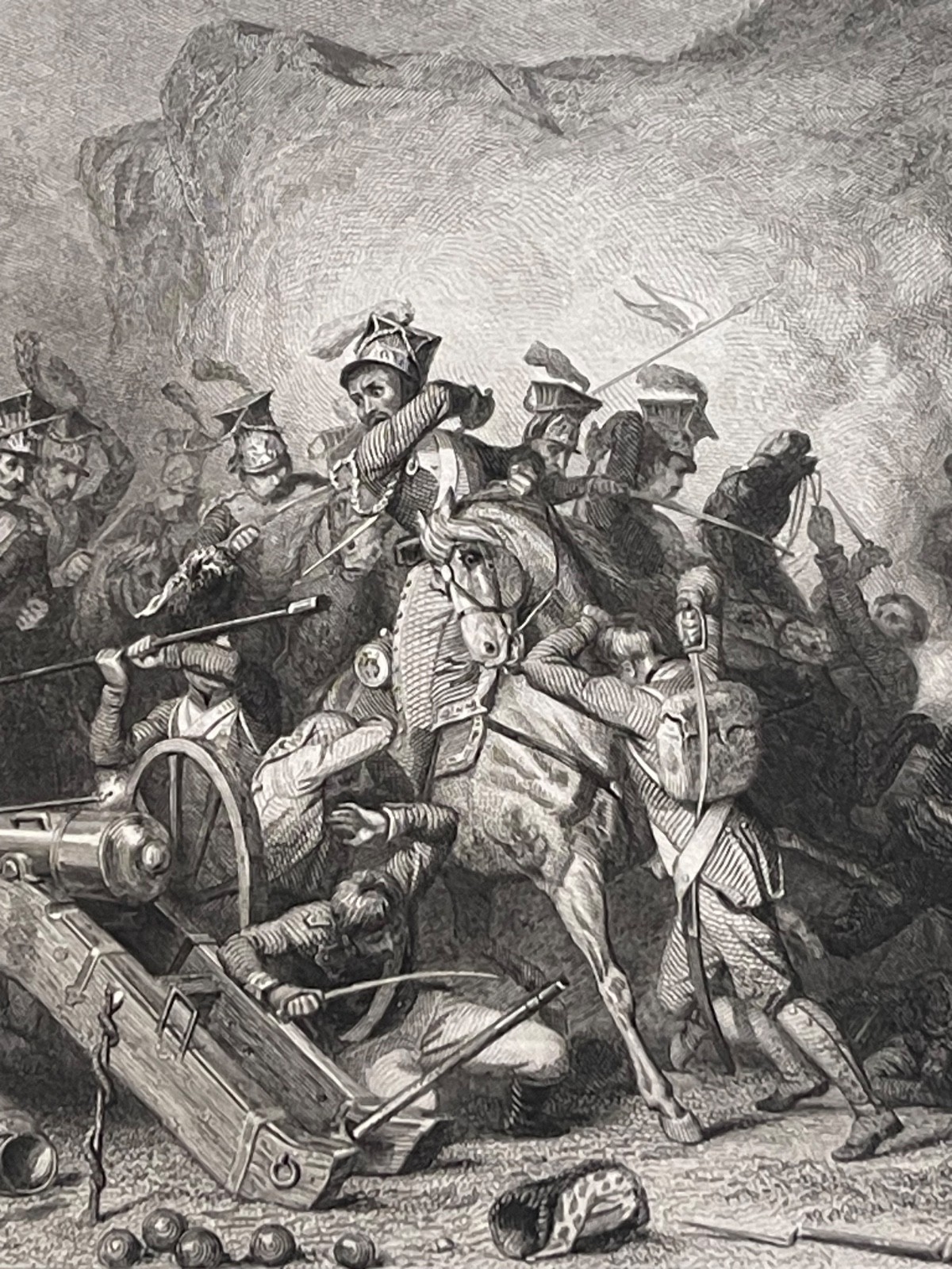 polish_lancers_battle_of_somosierra_spain_1808_napoleon_antique_engraving