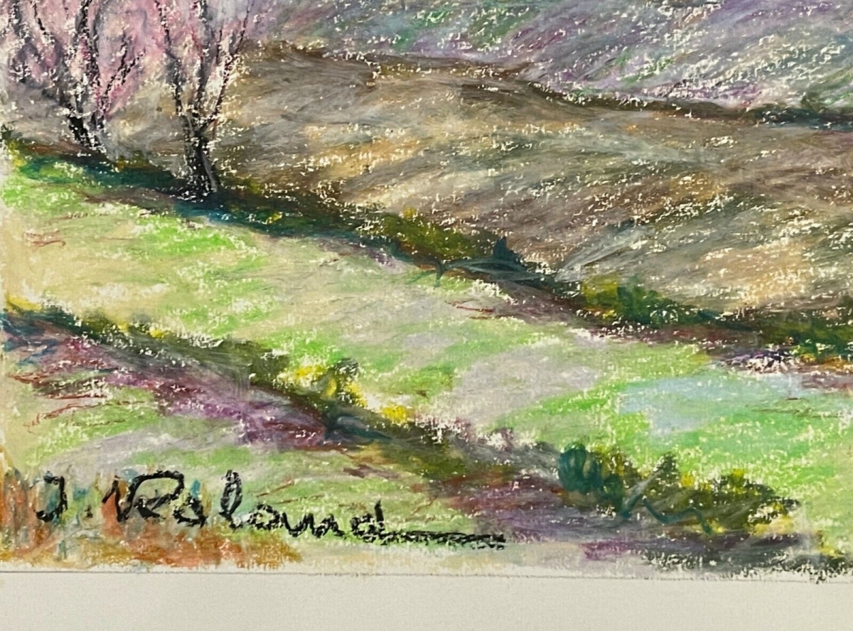 gemenos_provence_paysage_pastel_gouache_xxe_signe_j_roland_france