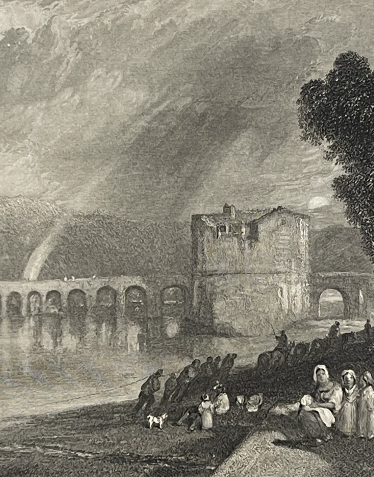mw_turner_bridge_of_meulun_engraving_1833_cousins_antique_french_landscape_print