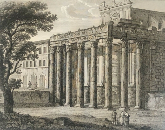 temple_antonin_et_faustine_rome_italia_par_francois_moret_1813_roma