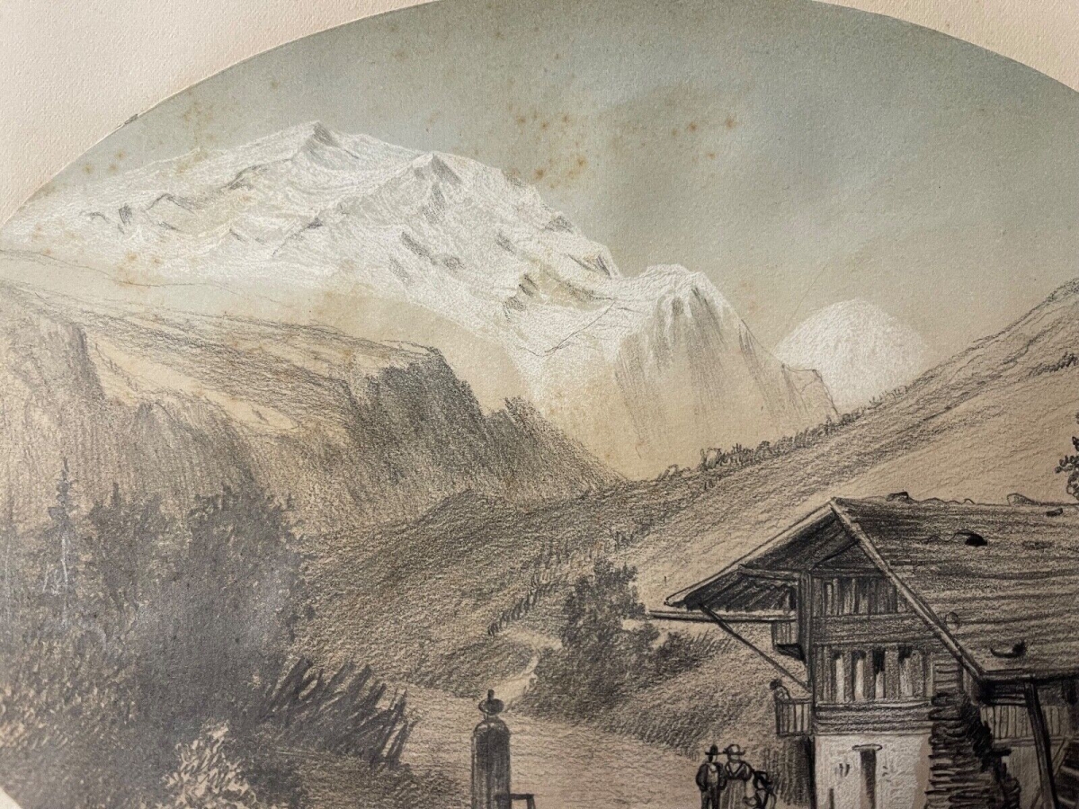 la_jungfrau_alpes_suisse_berne_dessin_graphite_rehaussé_vers_1850_anonyme