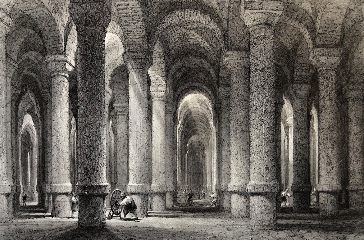 turquie_constantinople_istanbul_citerne_de_binbirdirek_mille_colonnes_c_1840