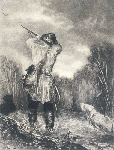 alexandre-gabriel_decamps_le_chasseur_pointe_seche_vers_1910_barbizon_chasse