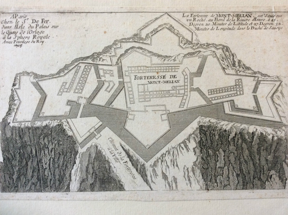 gravure_au_burin_forteresse_de_montmelian_estampe_nicolas_de_fer_1693_savoie_