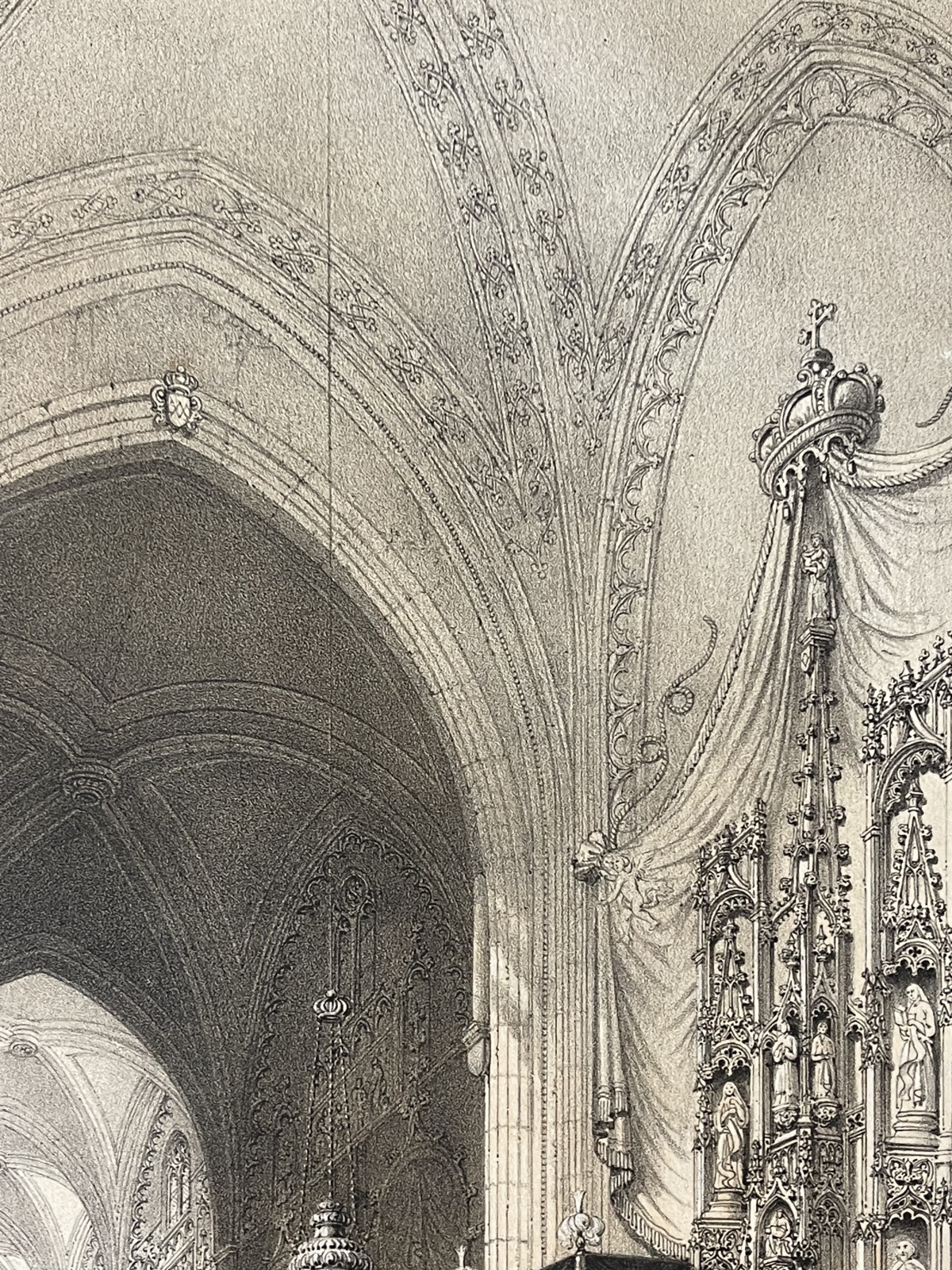 st_jean_de_maurienne_cathedral_antique_lithograph_1864_benoist_france_savoie