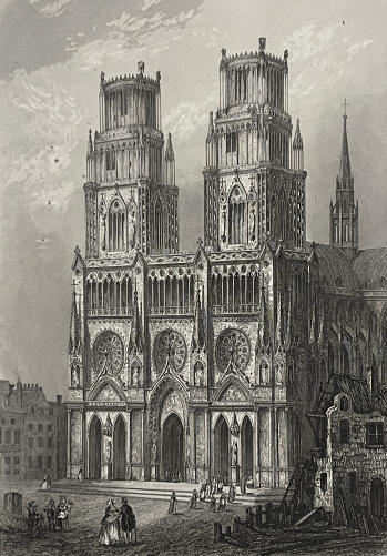 troyes_la_cathedrale_gothique_aube_gravure_de_doerty_1855_france