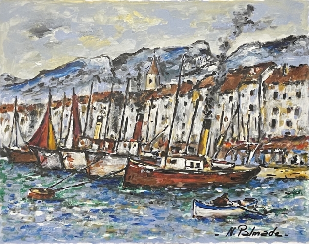 port_de_provence_debut_xxe_acrylique_de_2013_marin