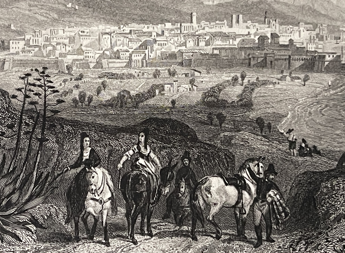 barcelone_par_rouargue_gravure_de_1840_espagne_espagna_barcelona_catalogne