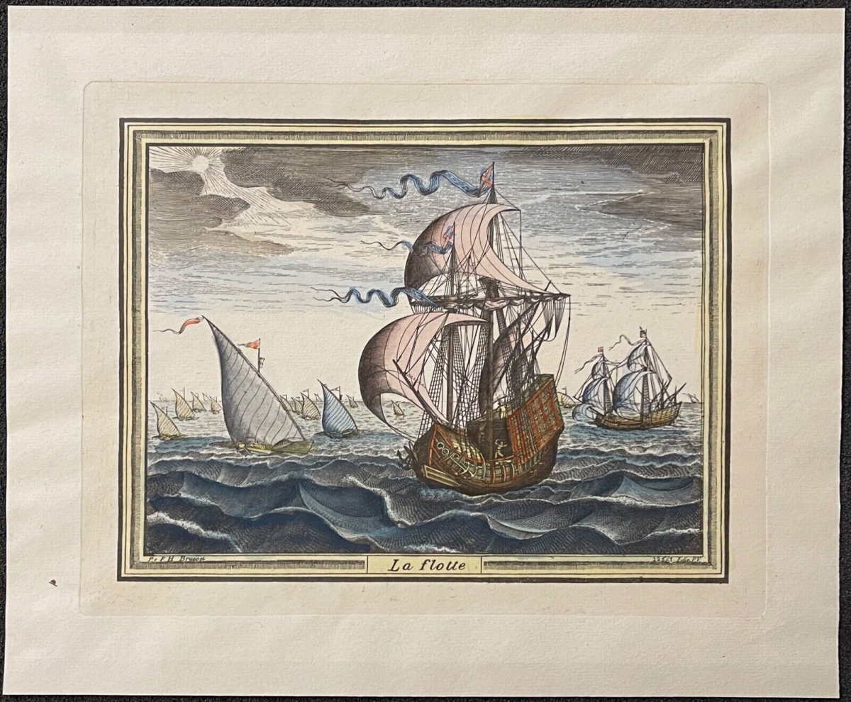 frans_huys_1522_-1562_la_flotte_tirage_xixe_caravelle_bateaux_marine_marin