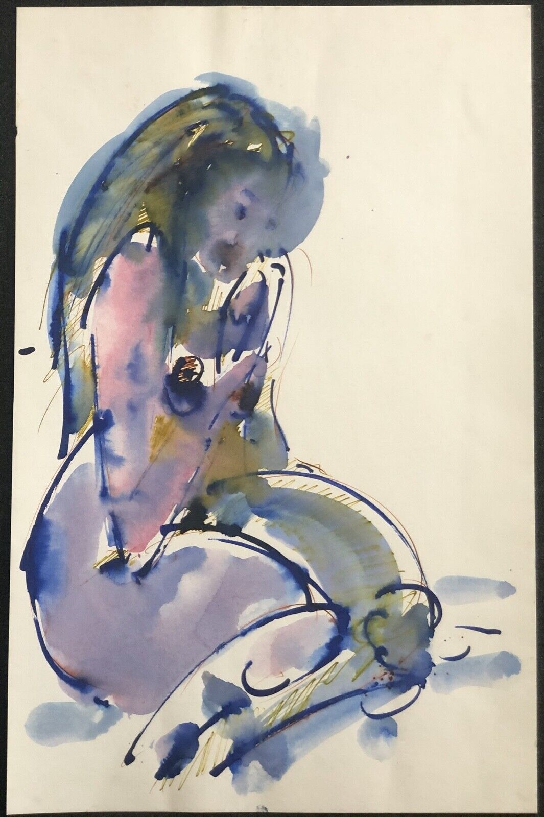 femme_assise_aquarelle_expressionniste_anonyme_49,7_cm_par_32,2_cm