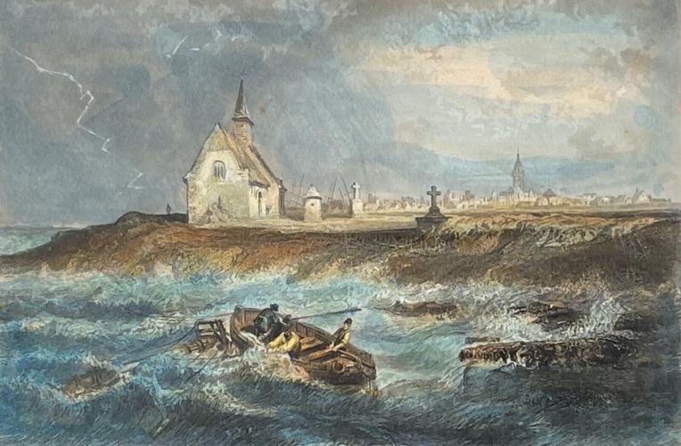 le_croisic_loire-atlantique_gravure_rehaussee_vers_1840_france