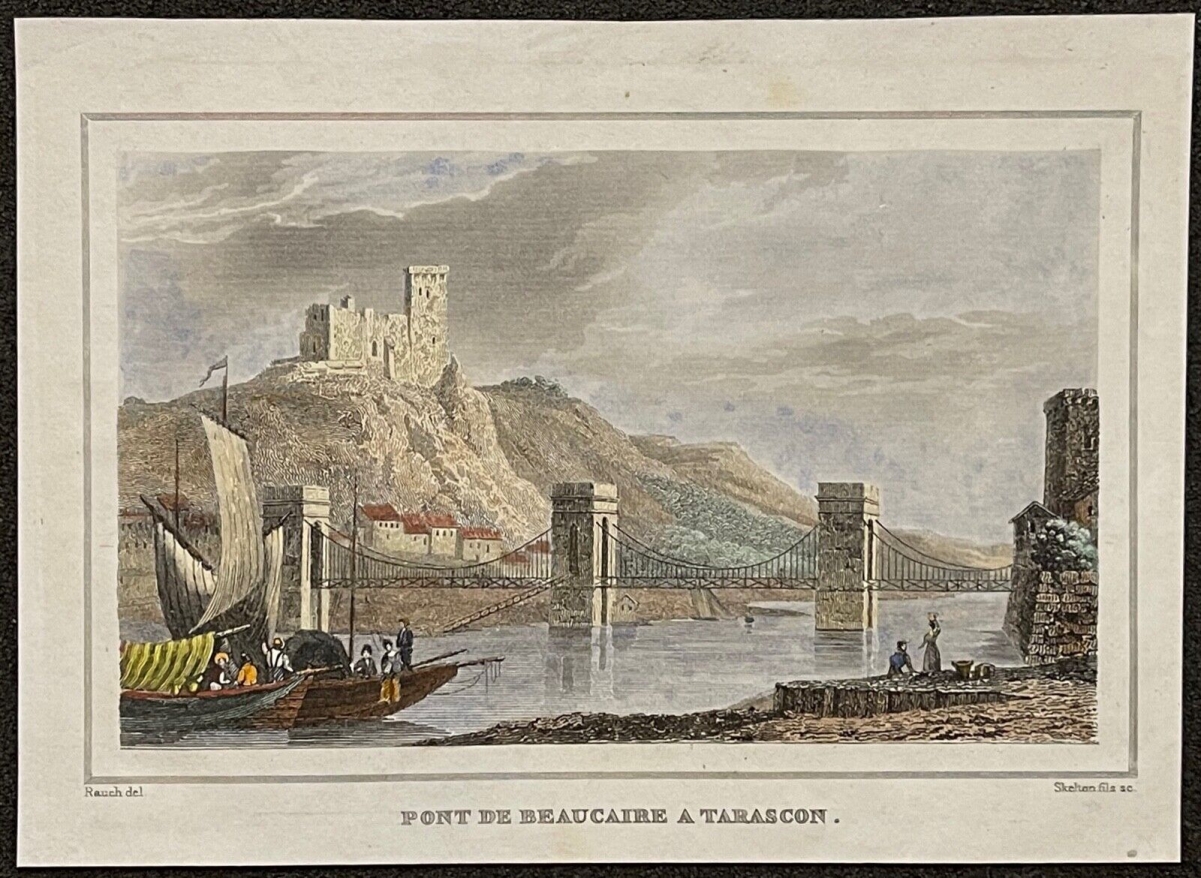 pont_de_beaucaire_a_tarascon_lithographie_vers_1830_france_provence_france