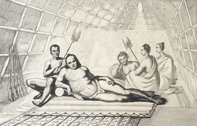 hawai_etats-unis_interieur_de_la_maison_dun_chef_des_iles_sandwich_1836