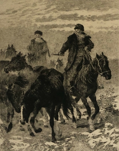 teuwart_schmitson_1830-1863_peintre_allemand_chevaux_sauvages_buet_vers_1910