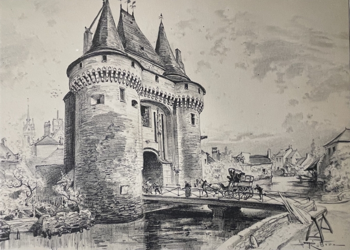 la_ferte-bernard_porte_de_l???hotel_sarthe_gravure_de_1891_huisne_france