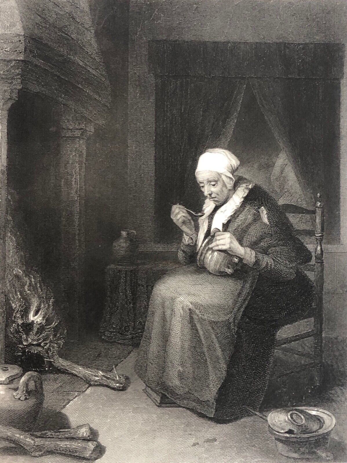 le_repas_de_la_vieille__gerrit_dow_1613-1675_dou_gravure_vers_1863