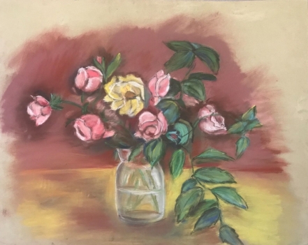 superbe_grand_pastel_nature_morte_anonyme_circa_1977